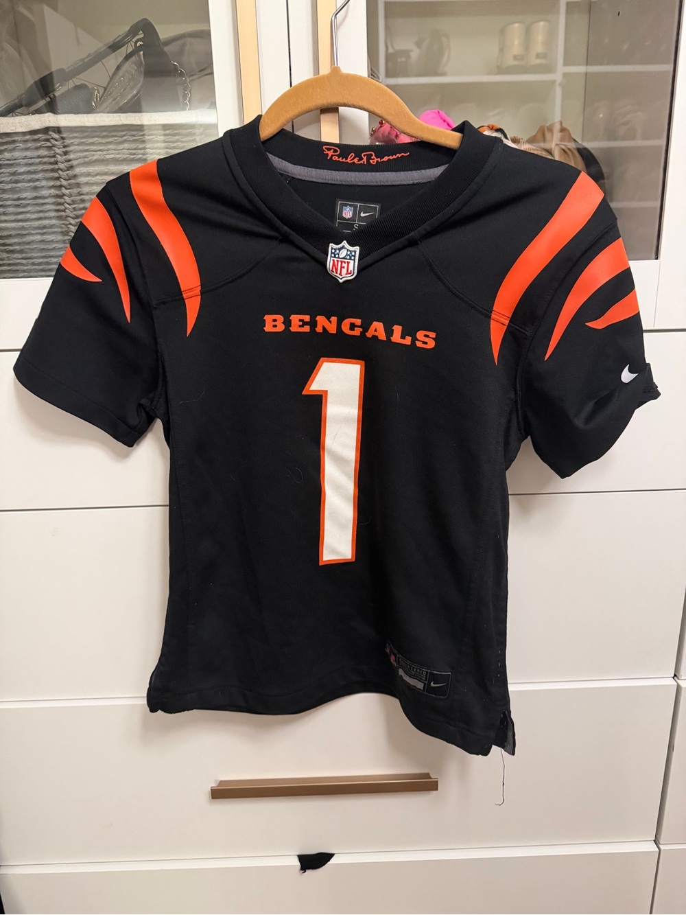 NFL Kids Black and Orange Bengals Ja’marr Chase Jersey #1